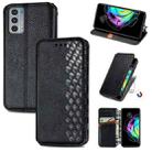 For Motorola Edge 20 Cubic Grid Pressed Horizontal Flip Magnetic PU Leather Case with Holder & Card Slots & Wallet(Black) - 1