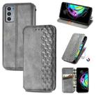 For Motorola Edge 20 Cubic Grid Pressed Horizontal Flip Magnetic PU Leather Case with Holder & Card Slots & Wallet(Grey) - 1