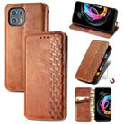 For Motorola Edge 20 Lite Cubic Grid Pressed Horizontal Flip Magnetic PU Leather Case with Holder & Card Slots & Wallet(Brown) - 1