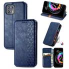 For Motorola Edge 20 Lite Cubic Grid Pressed Horizontal Flip Magnetic PU Leather Case with Holder & Card Slots & Wallet(Blue) - 1