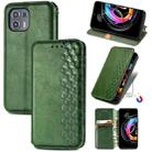 For Motorola Edge 20 Lite Cubic Grid Pressed Horizontal Flip Magnetic PU Leather Case with Holder & Card Slots & Wallet(Green) - 1