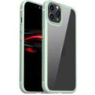 For iPhone 12 Pro Max MG Series Carbon Fiber TPU + Clear PC Four-corner Airbag Shockproof Case(Green) - 1