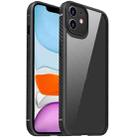 For iPhone 11 MG Series Carbon Fiber TPU + Clear PC Four-corner Airbag Shockproof Case (Black) - 1