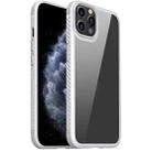 For iPhone 11 Pro MG Series Carbon Fiber TPU + Clear PC Four-corner Airbag Shockproof Case (White) - 1