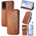 For Huawei nova 8 SE Youth Cubic Grid Pressed Horizontal Flip Magnetic PU Leather Case with Holder & Card Slots & Wallet(Brown) - 1