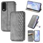 For Huawei nova 8 SE Youth Cubic Grid Pressed Horizontal Flip Magnetic PU Leather Case with Holder & Card Slots & Wallet(Grey) - 1