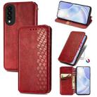 For Huawei nova 8 SE Youth Cubic Grid Pressed Horizontal Flip Magnetic PU Leather Case with Holder & Card Slots & Wallet(Red) - 1