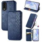 For Huawei nova 8 SE Youth Cubic Grid Pressed Horizontal Flip Magnetic PU Leather Case with Holder & Card Slots & Wallet(Blue) - 1