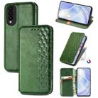 For Huawei nova 8 SE Youth Cubic Grid Pressed Horizontal Flip Magnetic PU Leather Case with Holder & Card Slots & Wallet(Green) - 1