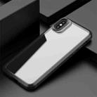 For iPhone X / XS MG Series Carbon Fiber TPU + Clear PC Four-corner Airbag Shockproof Case(Black) - 1