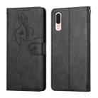For Huawei P20 Beauty Girl Embossing Pattern Horizontal Flip Leather Case with Holder & Card Slot & Wallet & Photo Frame(Black) - 1
