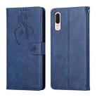 For Huawei P20 Beauty Girl Embossing Pattern Horizontal Flip Leather Case with Holder & Card Slot & Wallet & Photo Frame(Blue) - 1