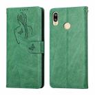 For Huawei P20 Lite Beauty Girl Embossing Pattern Horizontal Flip Leather Case with Holder & Card Slot & Wallet & Photo Frame(Green) - 1