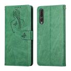 For Huawei P20 Pro Beauty Girl Embossing Pattern Horizontal Flip Leather Case with Holder & Card Slot & Wallet & Photo Frame(Green) - 1