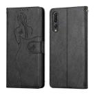 For Huawei P20 Pro Beauty Girl Embossing Pattern Horizontal Flip Leather Case with Holder & Card Slot & Wallet & Photo Frame(Black) - 1
