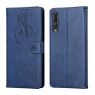 For Huawei P20 Pro Beauty Girl Embossing Pattern Horizontal Flip Leather Case with Holder & Card Slot & Wallet & Photo Frame(Blue) - 1