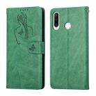 For Huawei P30 Lite Beauty Girl Embossing Pattern Horizontal Flip Leather Case with Holder & Card Slot & Wallet & Photo Frame(Green) - 1