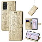 For Blackview A100 Lovely Cat and Dog Embossing Pattern Horizontal Flip Leather Case , with Holder & Card Slots & Wallet & Cartoon Clasp & Lanyard(Gold) - 1