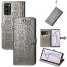 For Blackview A100 Lovely Cat and Dog Embossing Pattern Horizontal Flip Leather Case , with Holder & Card Slots & Wallet & Cartoon Clasp & Lanyard(Grey) - 1