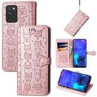 For Infinix Note 10 Pro Lovely Cat and Dog Embossing Pattern Horizontal Flip Leather Case , with Holder & Card Slots & Wallet & Cartoon Clasp & Lanyard(Rose Gold) - 1