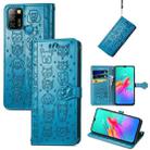 For infinix Smart 5 Lovely Cat and Dog Embossing Pattern Horizontal Flip Leather Case , with Holder & Card Slots & Wallet & Cartoon Clasp & Lanyard(Blue) - 1