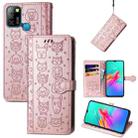 For infinix Smart 5 Lovely Cat and Dog Embossing Pattern Horizontal Flip Leather Case , with Holder & Card Slots & Wallet & Cartoon Clasp & Lanyard(Rose Gold) - 1