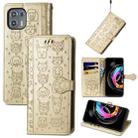 For Motorola Moto Edge 20 Lite Lovely Cat and Dog Embossing Pattern Horizontal Flip Leather Case , with Holder & Card Slots & Wallet & Cartoon Clasp & Lanyard(Gold) - 1