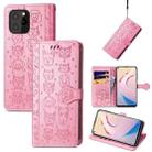 For Oukitel C21 Pro Lovely Cat and Dog Embossing Pattern Horizontal Flip Leather Case , with Holder & Card Slots & Wallet & Cartoon Clasp & Lanyard(Pink) - 1