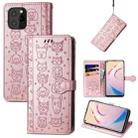 For Oukitel C21 Pro Lovely Cat and Dog Embossing Pattern Horizontal Flip Leather Case , with Holder & Card Slots & Wallet & Cartoon Clasp & Lanyard(Rose Gold) - 1