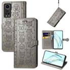 For ZTE Axon 30 5G Lovely Cat and Dog Embossing Pattern Horizontal Flip Leather Case , with Holder & Card Slots & Wallet & Cartoon Clasp & Lanyard(Grey) - 1