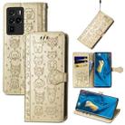 For ZTE Nubia Z30 Pro Lovely Cat and Dog Embossing Pattern Horizontal Flip Leather Case , with Holder & Card Slots & Wallet & Cartoon Clasp & Lanyard(Gold) - 1