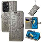 For ZTE Nubia Z30 Pro Lovely Cat and Dog Embossing Pattern Horizontal Flip Leather Case , with Holder & Card Slots & Wallet & Cartoon Clasp & Lanyard(Grey) - 1