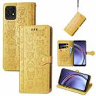 For Huawei Maimang 10 SE Lovely Cat and Dog Embossing Pattern Horizontal Flip Leather Case , with Holder & Card Slots & Wallet & Cartoon Clasp & Lanyard(Yellow) - 1