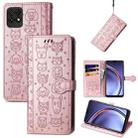 For Huawei Maimang 10 SE Lovely Cat and Dog Embossing Pattern Horizontal Flip Leather Case , with Holder & Card Slots & Wallet & Cartoon Clasp & Lanyard(Rose Gold) - 1