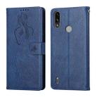 For Motorola Moto E7 Power Beauty Girl Embossing Pattern Horizontal Flip Leather Case with Holder & Card Slot & Wallet & Photo Frame(Blue) - 1