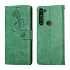 For Motorola Moto Edge Beauty Girl Embossing Pattern Horizontal Flip Leather Case with Holder & Card Slot & Wallet & Photo Frame(Green) - 1