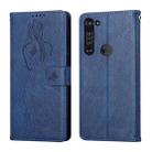 For Motorola Moto Edge Beauty Girl Embossing Pattern Horizontal Flip Leather Case with Holder & Card Slot & Wallet & Photo Frame(Blue) - 1