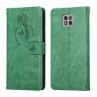 For Motorola Moto G Power 2021 Beauty Girl Embossing Pattern Horizontal Flip Leather Case with Holder & Card Slot & Wallet & Photo Frame(Green) - 1