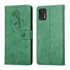 For Motorola Moto Stylus 2021 Beauty Girl Embossing Pattern Horizontal Flip Leather Case with Holder & Card Slot & Wallet & Photo Frame(Green) - 1