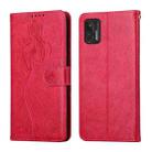 For Motorola Moto Stylus 2021 Beauty Girl Embossing Pattern Horizontal Flip Leather Case with Holder & Card Slot & Wallet & Photo Frame(Red) - 1