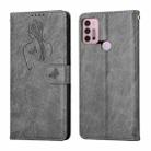 For Motorola Moto G30 / G10 Beauty Girl Embossing Pattern Horizontal Flip Leather Case with Holder & Card Slot & Wallet & Photo Frame(Grey) - 1