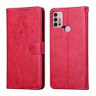 For Motorola Moto G30 / G10 Beauty Girl Embossing Pattern Horizontal Flip Leather Case with Holder & Card Slot & Wallet & Photo Frame(Red) - 1