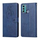 For Motorola Moto G60 Beauty Girl Embossing Pattern Horizontal Flip Leather Case with Holder & Card Slot & Wallet & Photo Frame(Blue) - 1