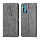 For Motorola Moto G60 Beauty Girl Embossing Pattern Horizontal Flip Leather Case with Holder & Card Slot & Wallet & Photo Frame(Grey) - 1