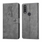 For Motorola One Action Beauty Girl Embossing Pattern Horizontal Flip Leather Case with Holder & Card Slot & Wallet & Photo Frame(Grey) - 1