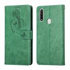 For OPPO A8 / A31 Beauty Girl Embossing Pattern Horizontal Flip Leather Case with Holder & Card Slot & Wallet & Photo Frame(Green) - 1