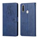 For OPPO A8 / A31 Beauty Girl Embossing Pattern Horizontal Flip Leather Case with Holder & Card Slot & Wallet & Photo Frame(Blue) - 1