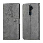 For OPPO A9 2020 / A5 2020 Beauty Girl Embossing Pattern Horizontal Flip Leather Case with Holder & Card Slot & Wallet & Photo Frame(Grey) - 1