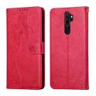 For OPPO A9 2020 / A5 2020 Beauty Girl Embossing Pattern Horizontal Flip Leather Case with Holder & Card Slot & Wallet & Photo Frame(Red) - 1