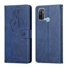 For OPPO A53 Beauty Girl Embossing Pattern Horizontal Flip Leather Case with Holder & Card Slot & Wallet & Photo Frame(Blue) - 1